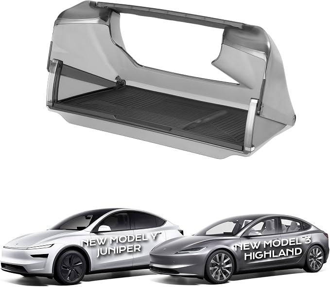 AUTOR Hideable Tesla Under Screen Storage for 2024-2025 Model 3 Highland and 2025 Model Y Juniper Center Console Organizer Tray Model Y /3 Accessories