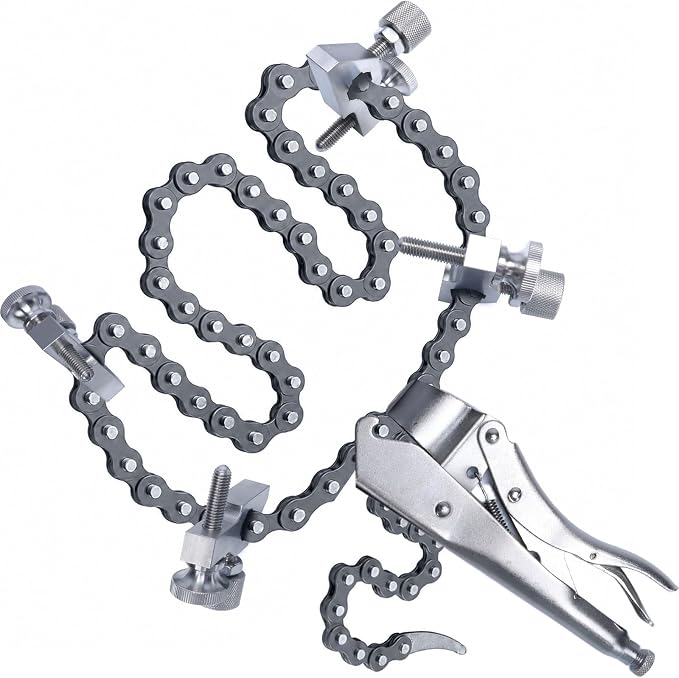 Adjustable Pipe Alignment Chain Pliers Fits Pipes Up to 14" Diameter, 48" Replaceable Chain Clamp for Precise Alignment, Chain Grips Ideal for Welding & Maintenance