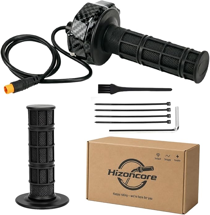 Ebike Full Twist Throttle for Macfox, 3 Pin Surron Style Throttle Grip Kit 12V-72V Compatible with HappyRun Freego Heybike Electric Dirt Bike