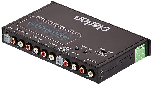 Clarion EQS755 7-Band Car Audio Graphic Equalizer with Front 3.5mm Auxiliary Input, Rear RCA Auxiliary Input and High Level Speaker Inputs, BLACK