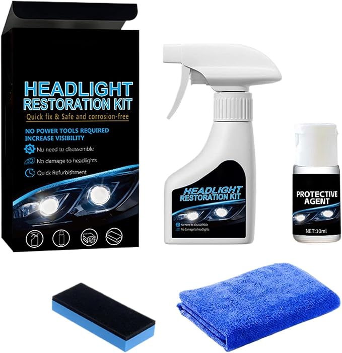 Headlight Restoration | Car Stain Remover User-Friendly,Headlight Cleaner Spray,for Pickup Car Tractor Truck ATV Vehicles Trailer RV Sedan