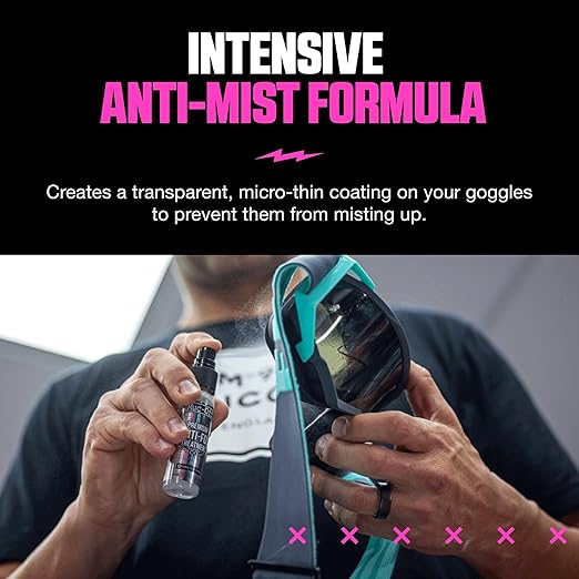 Muc Off Premium Anti-Fog Treatment, 30 Milliliters - Long-Lasting, Intensive Anti-Mist Spray - Suitable for Helmet Visors, Goggles and Glasses