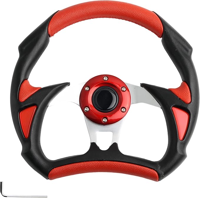 Classic Red Golf Cart Steering Wheel Club Car DS and Club Car Precedent EZGO Yamaha Golf Carts Racing Style Design Steering Wheel