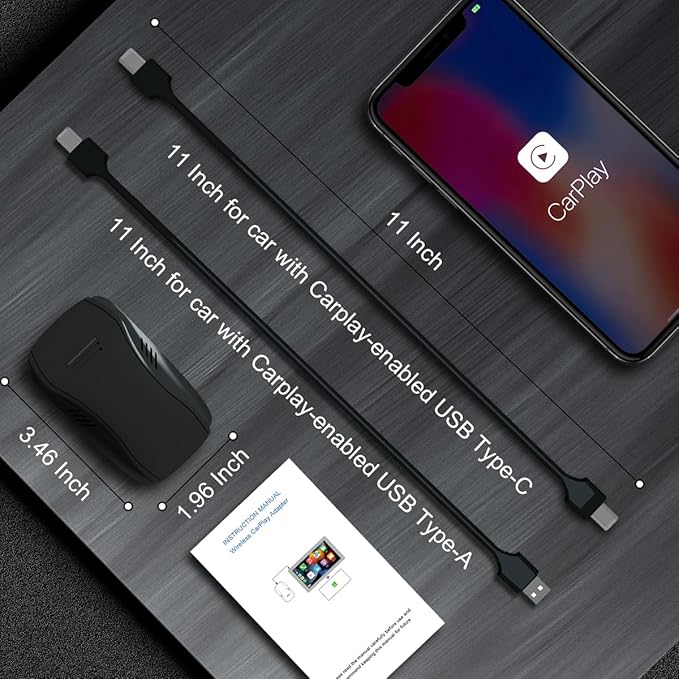Wireless CarPlay Adapter for iPhone, Convert Wired CarPlay to Wireless, Plug-and-Play Stable Control & No Delay, Compatible with OEM Wired CarPlay Vehicles & iOS 10+
