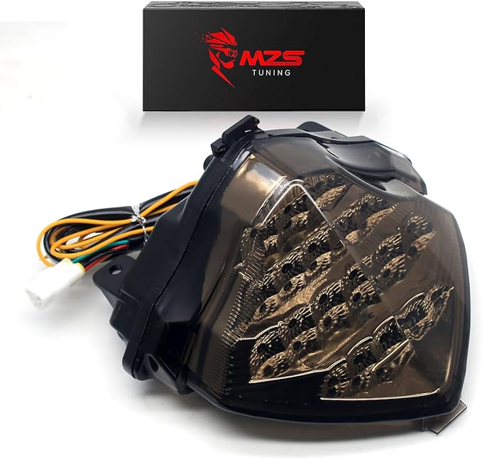 MZS Motorcycle Tail Light LED Integrated Turn Signal Blinker Smoke Compatible with YZF R1 YZF-R1 RN12 2004 2005 2006