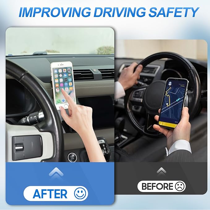Magnetic Phone Holder Compatible with Land Rover Defender 110 130 2020-2025, 360° Adjustable Dash Phone Mount Holder for All Smartphones (for Base Trim (Faux Leather Dashboard))