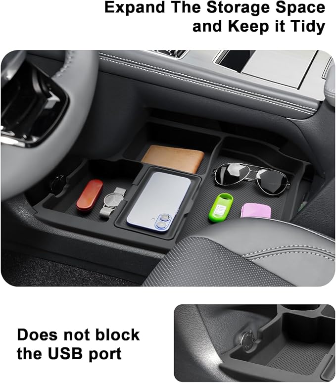 2026 Murano Center Console Organizer - For 2025-2026 Nissan Murano Lower Console Storage Tray - 2 Pcs Compatible with 2025 2026 Nissan Murano(SV/SL/Platinum) Accessories Lower Center Console ABS