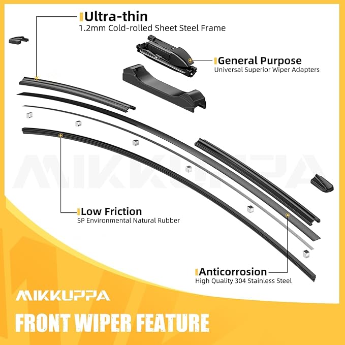 MIKKUPPA 24"+17"+13" Windshield Wiper Blades Replacement for Chevrolet Equinox 2011 2012 2013 2014 2015 2016 2017 Original Factory Quality All Season Front Rear Wiper Blade Set (Pack of 3)