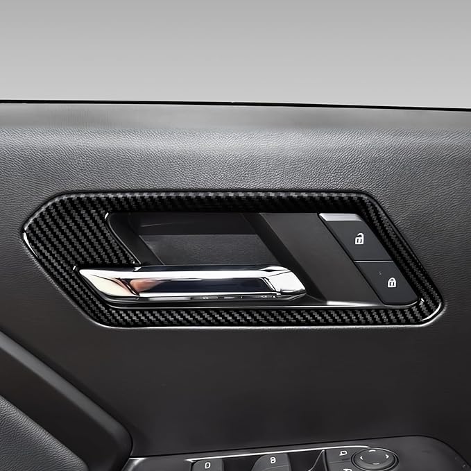 4PCS Car Inner Door Handle Sticker ABS Carbon Fiber Decal Interior Trim Cover for Chevrolet Colorado/GMC Canyon 2023 2024 2025 Accessories