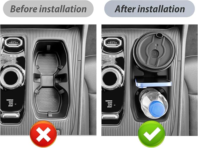 SKTU for 2026 Jeep Cherokee Cup Holder for 2026+ Jeep Cherokee (Base/Laredo/Limited/Overland) Center Console Cup Holder Jeep Cherokee 2026 Accessories 2026 Cherokee Rubber Non-Slip Cup Holder