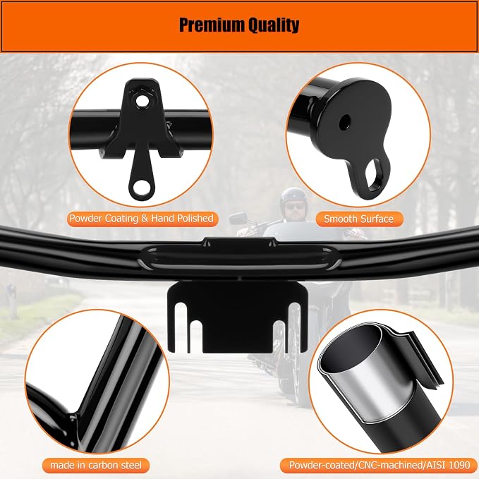 Chopped Engine Guard for Harley Road Glide Motorcycle Protector Crash Bar Heavy-Duty Highway Freeway Protection Bar Compatible with Harley Davidson FLTRX FLTRXS FLTRXST FLTRXSE 2009-2023