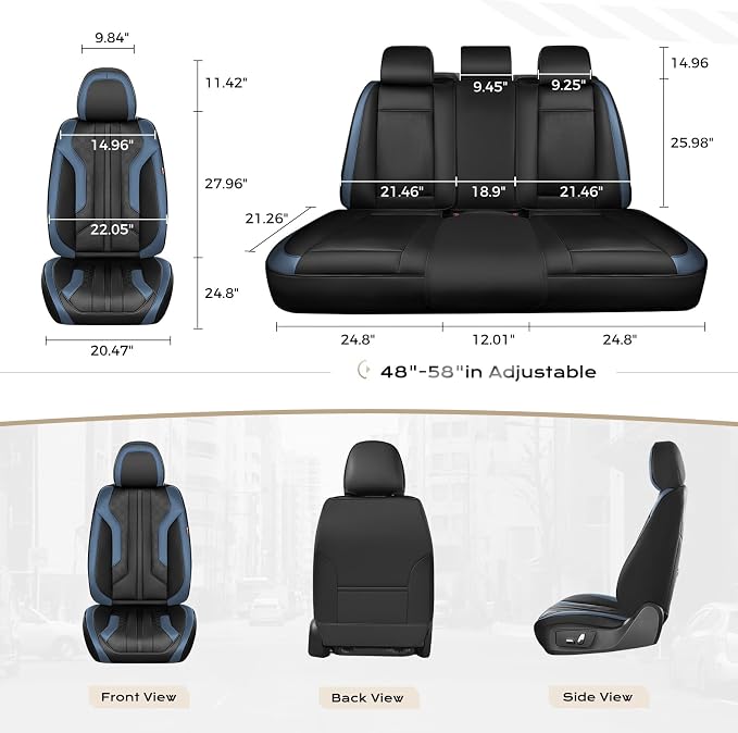 Coverado Car Seat Covers, Front Covers for Cars, Car Seat Cover Front Seats, Automotive Seat Cover, Waterproof, Leather Car Seat Cushion, Universal Interior Covers Seat Protectors for Most Cars