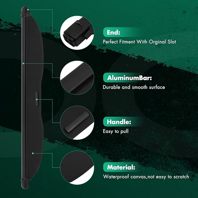 Cargo Cover for 2014-2018 Fit for Subaru Forester 2.0L 2.5L Retractable Rear Trunk Cargo Shade Luggage Security Cover Shielding Waterproof