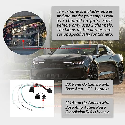 Harness Adapter Kit with ANC Defeat Harness Compatible with 2014-2018 Silverado/Sierra 2016-2024 Camaro 2014-2019 C7 Corvette(for Select GM Vehicles with Bose Stereo)