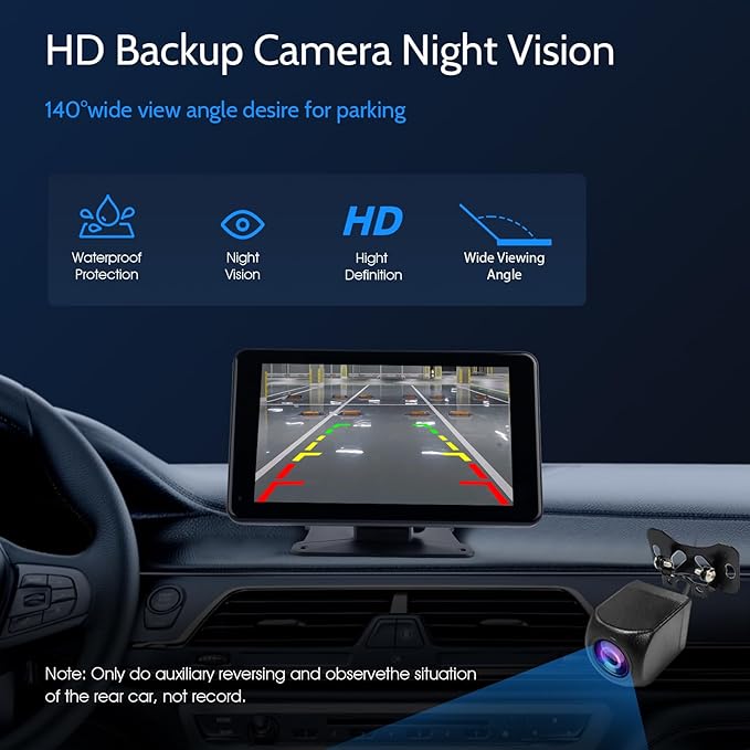 Haudio Portable Wireless Carplay Car Stereo, 7 inch HD Touchscreen for All Vehicles,with Apple CarPlay & Android Auto with Backup Camera/Mirror Link/Voice Control/Bluetooth/GPS/AUX/FM Satellite Radio