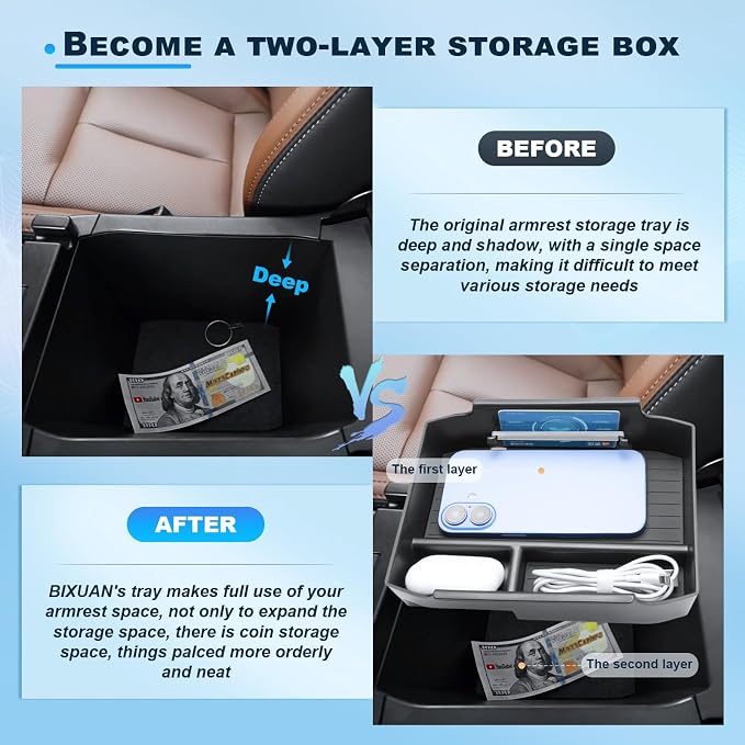 BIXUAN 2026 Outback (Wilderness/Premium/Limited/Touring/Limited XT/Touring XT) Center Console Organizer+12.1Inch Touchscreen Screen Protector 2026 Outback Accessories 9H Tempered Glass