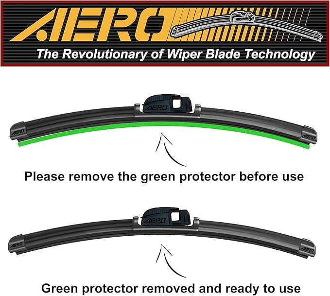 AERO Avenger 22"+22" Premium All-Season Windshield Wiper Blades with Extra Rubber Refills OEM Replacement for Mercedes-Benz C230 C240 C280 C320 C350 C32 C55 AMG (Set of 2)