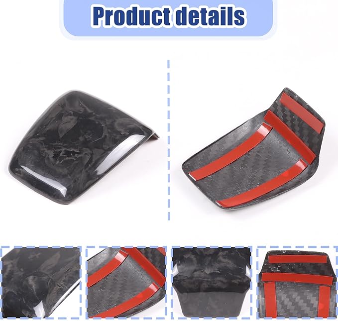 Carbon Fiber Central Steering Wheel Trim Strip Compatible with Alfa Romeo Giulia Stelvio Tonale 2020 2021 Steering Wheel Bottom Decoration Panel Cover Auto Accessories (Forged Pattern)