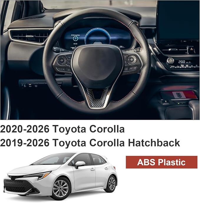 Carbon Fiber Steering Wheel Cover Compatible with Toyota Corolla 2020–2026 & Corolla Hatchback 2019–2026