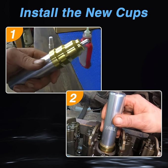 EVRBUL Injector Sleeve Cup Removal Installation Tool Kit Compatible with Ford E-Series 7.3L, Ford F-Series 7.3L, Ford Excursion 7.3L, Navistar T444E DT466E 1994-2003