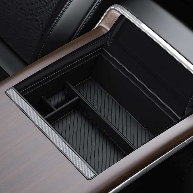 BASENOR 2022-2025 Tesla Model X/Model X Plaid Center Console Organizer and Mud Flaps Splash Guards