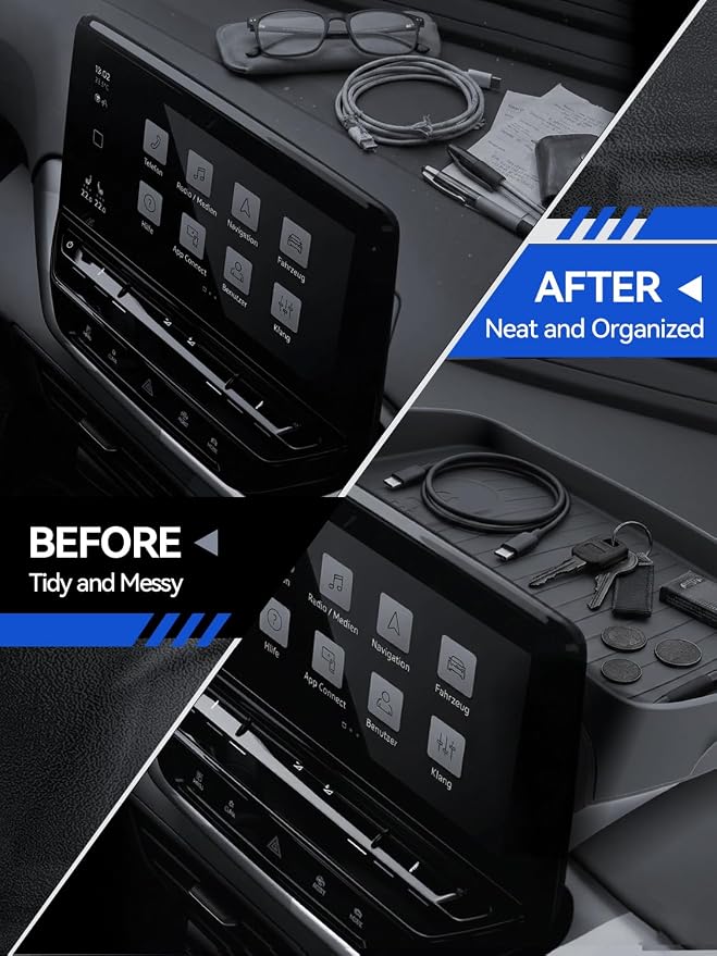 for Audi Q5 Dashboard Console Organizer 2021-2025 Audi Q5/Q5L/A5/S5 & 2020-2025 Audi A4L/A4/S4 Accessories Behind Screen Organizer Storage Box Console Dash Tray