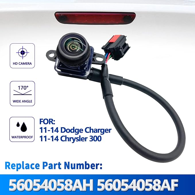 Rear View Back Up Camera Compatible with 2011-2014 Dodge Charger Chrysler 300 Replacement Backup Camera Replaces 56054058AH 56054058AD