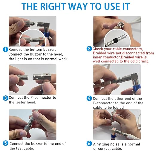 Coaxial Pocket Toner Pocket Continuity Tester,with Coaxial Cable Crimper Kit,and Toner with Light&Buzzer Voltage Toner and Barrel Connector Bundle for Testing Coax Cable, RG6, RG59, CATV Wire Tracer