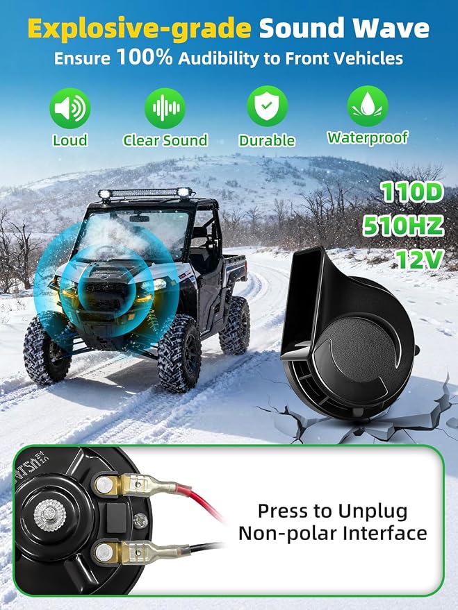 UTV Turn Signal Kit with White DRL/Red Running Light 4-in-1 Rocker Switch 110DB Horn Pre-Wired Plug & Play UTV Universal Street Legal Blinker kits for Polaris, Can-Am, CFMOTO for Side By Side