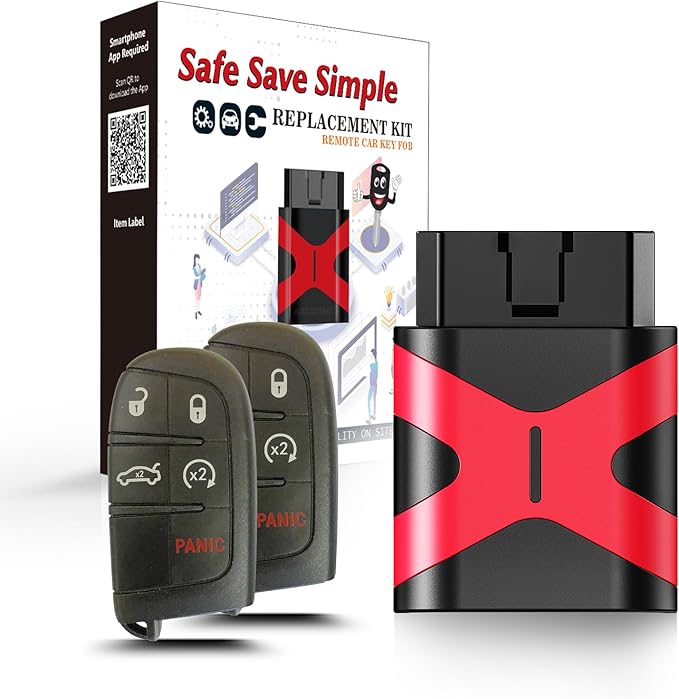 2 Programmable Key fob Scanner Tool, Easy DIY Programmer Kit Replacement for Smart Keyless Entry Remote Dodge Dart Charger Challenger M3N-40821302