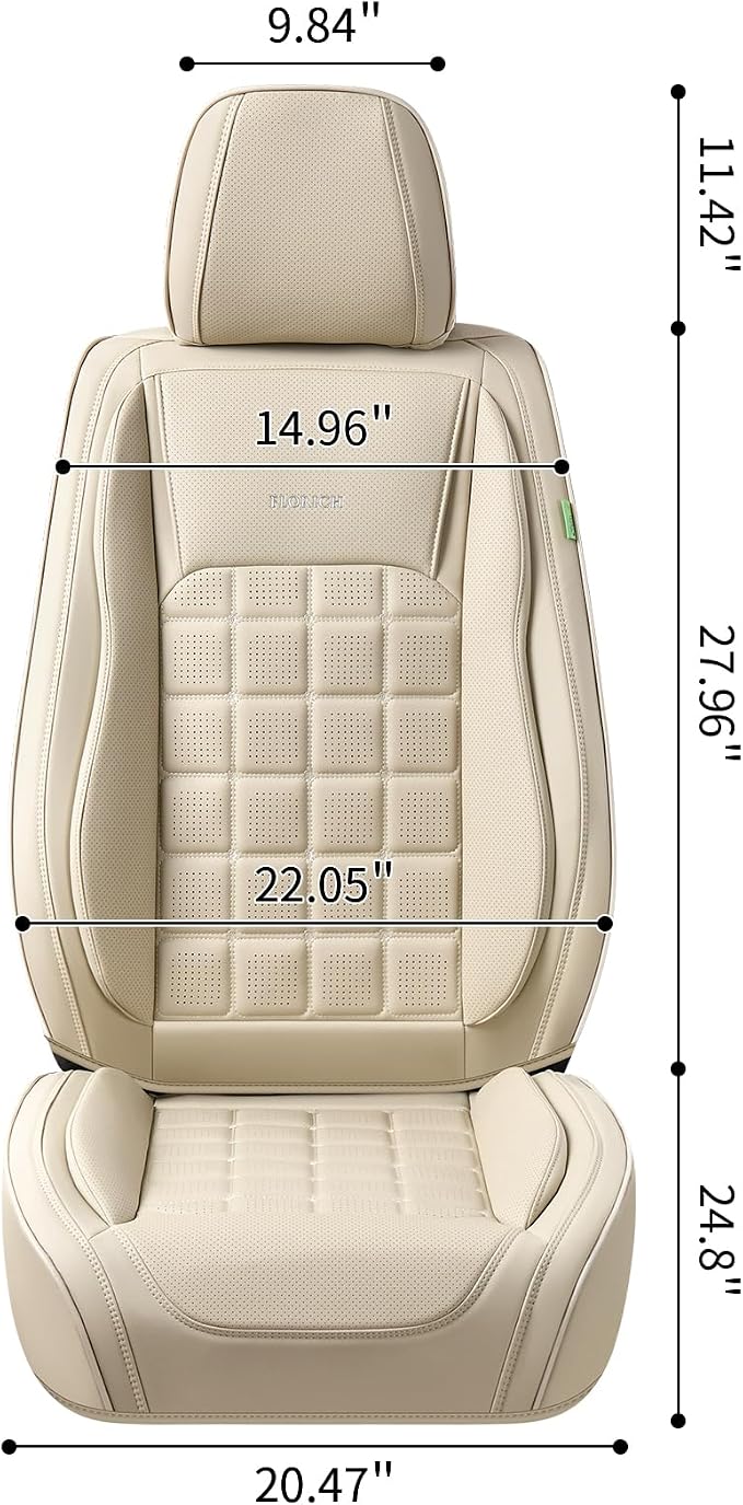 FLORICH Leather Seat Cover, Car Seat Covers Front Set, Waterproof Car Seat Protectors, Front Seat Covers 2 Pack, Breathable Automotive Seat Covers Protector Fit for Most Cars Trucks SUV