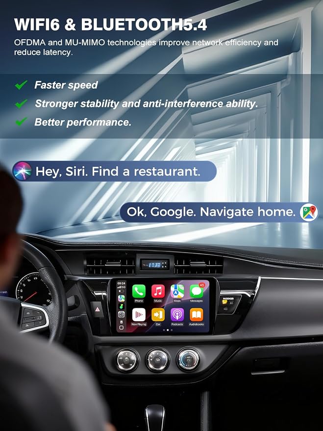 Car Radio Stereo for Toyota Corolla 2014-2016,10" Android 13 Touchscreen Head Unit,Wireless CarPlay & Android Auto,GPS Navigation,HD Backup Camera,Mirror Link,WiFi 6,Bluetooth 5.4,FM,SWC