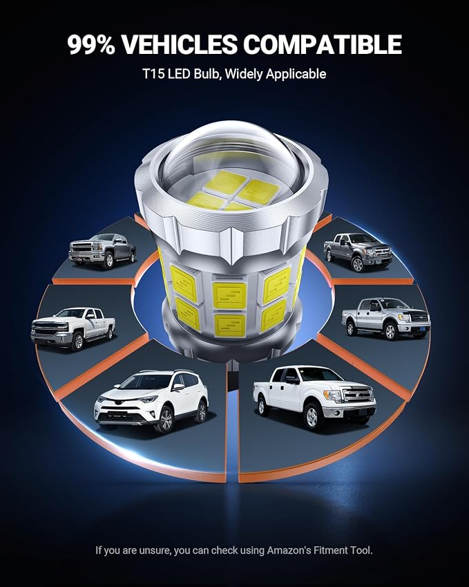 SEALIGHT 2026 Latest 921 LED Bulb, 700% Super Bright 912 T15 Led Reverse Light, Canbus Error Free 906 904 916 W16W LED Bulbs, 6500K White, Non-polarity, Automotive Back Up Light Assemblies, 2PCS