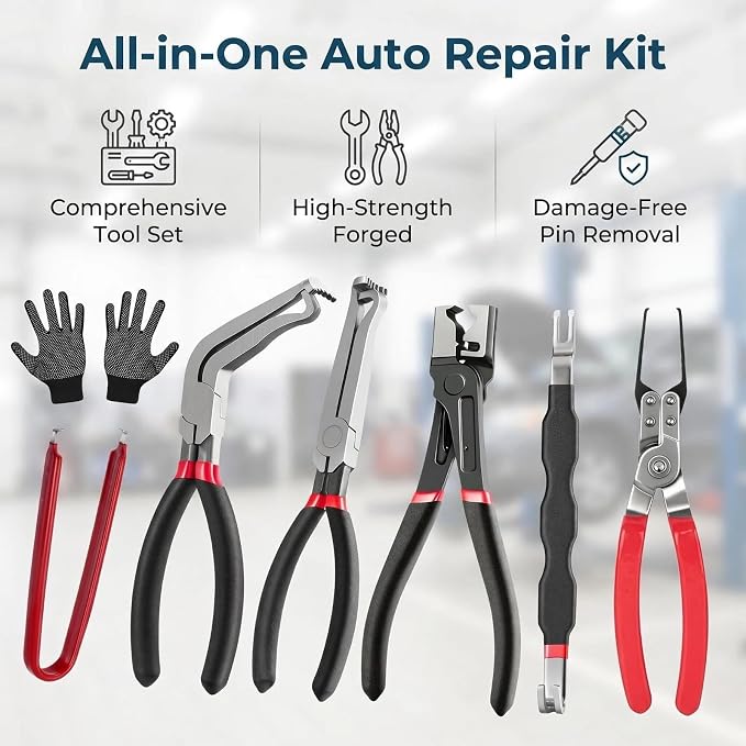 Electrical Disconnect Pliers Set, Automotive Connector & Terminal Removal Tool Kit with Trim Pry Tools & Storage Bag