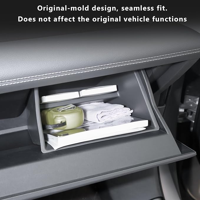Glove Box Organizer for Toyota Sienna 2021-2026 Glove Box Organizer Silicone Passenger Side Storage Box Increase Storage Space for Sienna Accessories Center Console