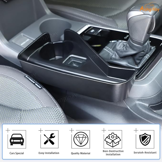 Aunginsy Center Console Storage Box Compatible with Subaru Crosstrek 2024 2025 Central Control Front Gear Shift Cup Holder Storage Organizer Tray Secondary Container Insert ABS Interior Accessories