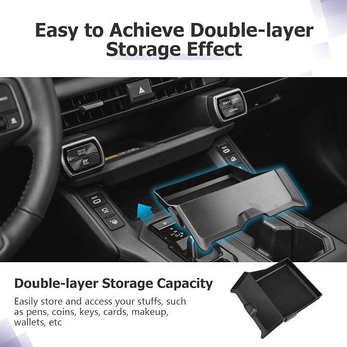 LUWU 2026 RAV 4 Center Console Organizer Compatible with 2026 RAV 4 Accessories Lower Drawer Organizer Tray Below Wireless Charging Spot Storage Box RAV4 Limited/RAV4 Hybrid 2026 Accessories