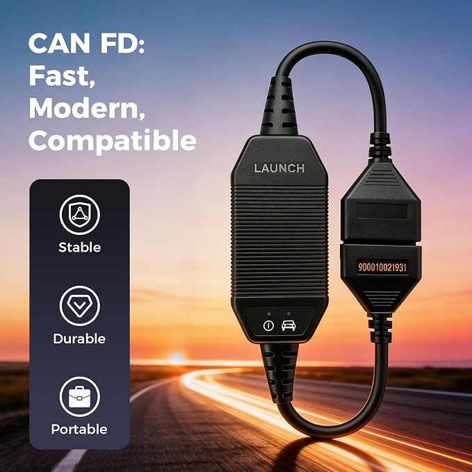 LAUNCH CAN FD Connector Adapter Cable for CRP Series Scan Tool, Compatible with Creader Professional OBD2 Scanners CRP123X/E/I V3.0, CRP129X/E/I V3.0, CRP129X/E/I Plus V3.0, CRP919X/E Lite