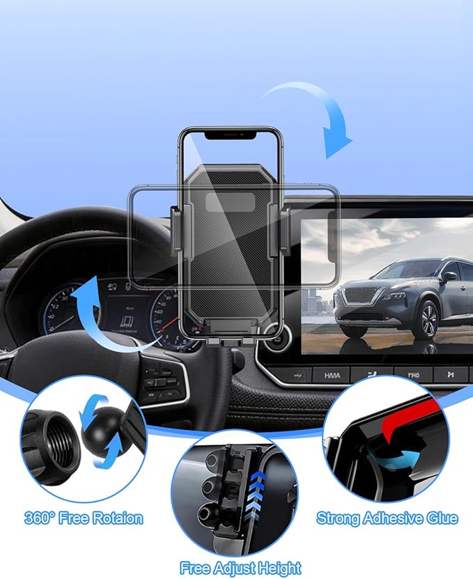 PZK Car Phone Holder for Nissan 2021-2025 Rogue/2020-2025 Sentra/2019-2025 Altima Accessories, Phone Mount for Rogue Sentra Altima with 8-inch Screen Auto Lock Automobile Cradles Fit 4.0-7.0'' Phones