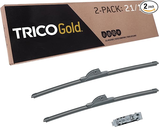 TRICO Gold 21" + 19" Premium Automotive Replacement Windshield Wiper Blades (Set of 2), Passenger and Driver Side All-Weather Beam Wiper Blades for Select Vehicle Models