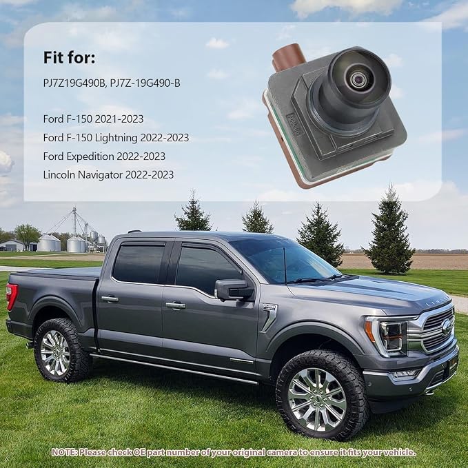 PJ7Z-19G490-B Backup Rear Camera Replacement for Ford F-150 2021-2023, F-150 Lightning & Ford Expedition & Lincoln Navigator 2022-2023, OE Cam Replaces PJ7Z19G490B by GreenYi