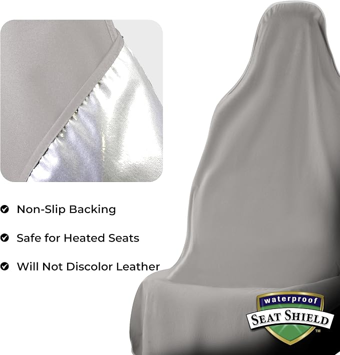 EliteSport Front Seat Cover and Backseat Cover - Gray Washable Car Seat Towel and Back Seat Protector for All Vehicles - Universal Car Seat Protectors from Sweat, Food, Dirt