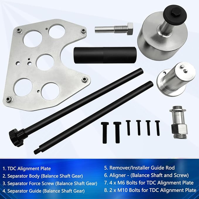 Balance Shaft Removal and Installation Tool Kit for Jaguar Land Rover AJ200 2.0L Diesel Engine Evoque PT204 Petrol Engine - Oil Pump Sprocket Holding Tool, JLR-303-1681