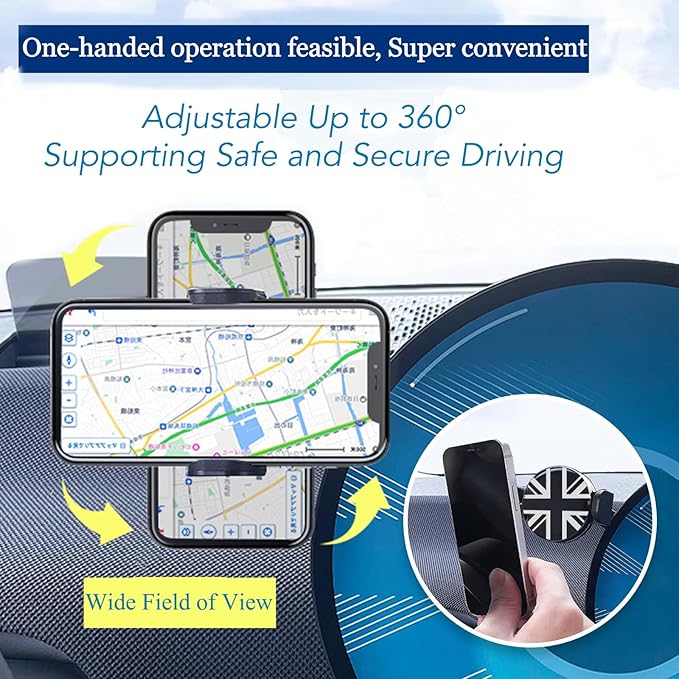 Persevere Car Phone Holder for Mini Cooper F65 F66 J01 J05 F01, Only for Circular Display Screen, 360° Rotatable Phone Mount for 4-6.9'' Smartphones, U25/Rectangular LCDs Not Supported, Manual Left