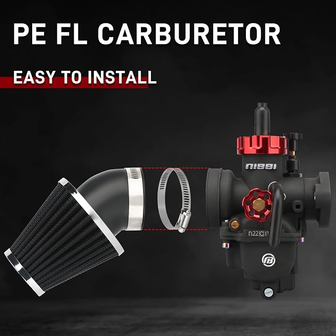 NIBBI PE22 Carburetor Kit, 22mm Carburetor with Carb Jets - Fit for 110cc 125cc 130cc Dirt Bike Pit Bike Apollo TaoTao Lifan Kayo SSR