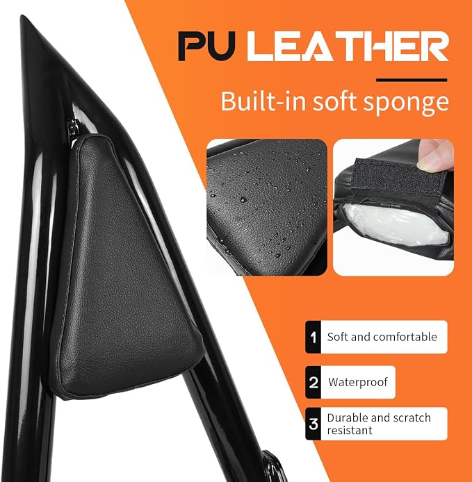 AUFER Motorcycle Detachable Rear Passenger Backrest Sissy bar With Rotary Docking Latches Clips Compatible With For 2004-2023 Sportster XL 883 Super Low Forty Eight Seventy Two Iron XL 1200