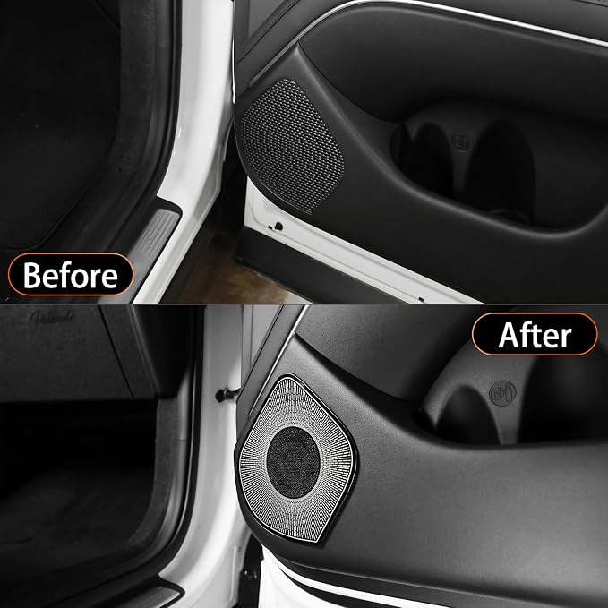 YOUTOOCAR Stainless Steel Door Speaker Decoration Cover Trim Compatible with Hyundai Palisade 2026 Accessories (Black)