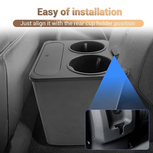 YEE PIN Compatible with 2025 Ford Maverick Trash Can Trash Container with Cupholder, Cup Holder Car Trash Bin Garbage Can for Ford Maverick Accessories 2025 2024 2023 2025
