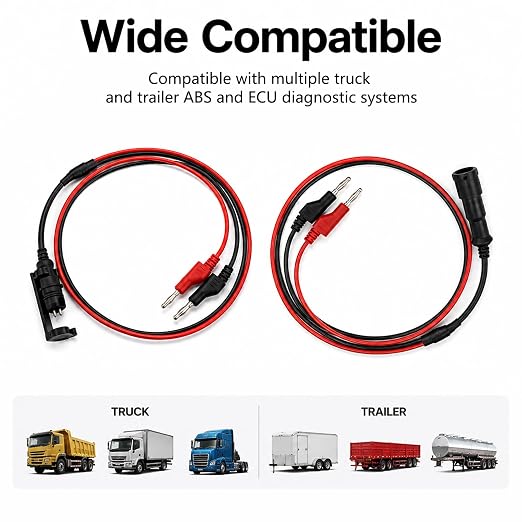 ABS Diagnostic Multimeter Cable for Heavy Duty Semi Trucks & Trailers | Male and female test leads included, No cutting or piercing factory wires, Stable connection for multimeter checks
