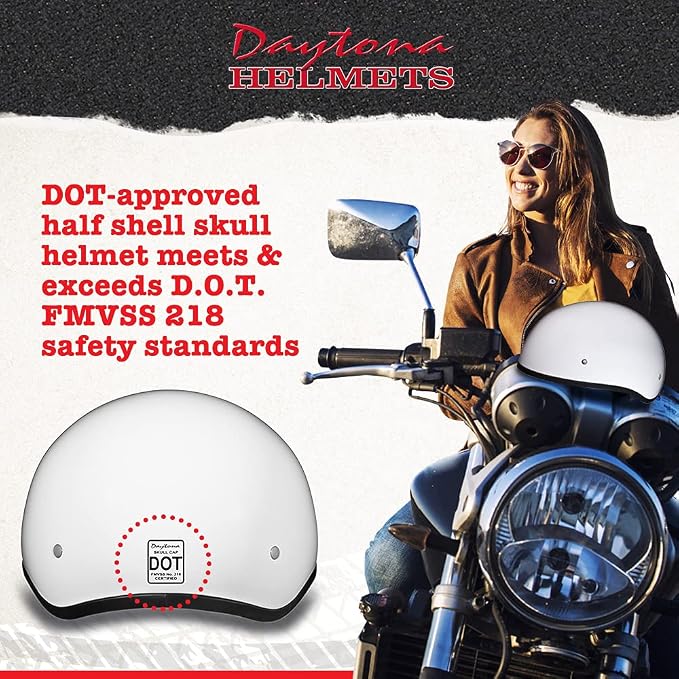 Motorcycle Helmet Half Skull Cap - Lightweight & Stylish DOT Approved Helmets for Adults - Perfect for Men and Women Riders - Comfortable & Secure Fit- Stylish Protection for Everyday Riding